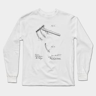 Hand Garden Cultivator Vintage Patent Hand Drawing Long Sleeve T-Shirt